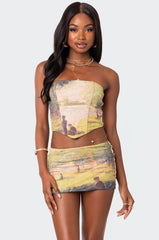 Picture Perfect Printed Mesh Corset