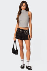 Mock Neck Open Back Top