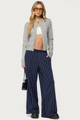 Mercer Pinstripe Wide Leg Sweatpants