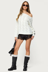 Reisa Lacey Satin Effect Shorts