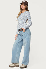Roma Striped Henley Top