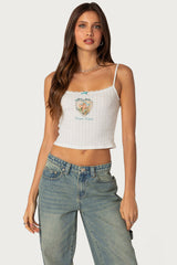 Divine Hearts Pointelle Tank Top