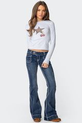 Cherry Leopard Star Long Sleeve T Shirt