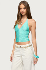 Bree Fringed Backless Halter Top