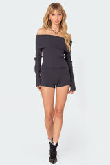 Miriam Fold Over Knit Top