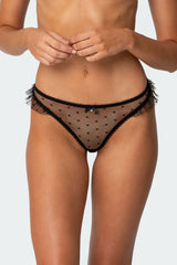 Hana Polka Dot Sheer Mesh Thong