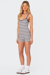 Avis Striped Ribbed Romper