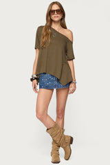 Josy Off Shoulder Handkerchief Top