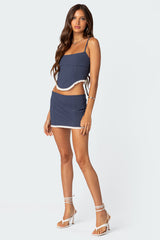 Thora Woven Lace Up Corset
