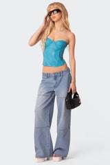 Aniyah Faux Leather Corset