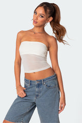 Celestia Sheer Mesh Tube Top