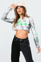 Fly Teddy Tie-Dye Crop Top