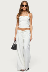 Parker Pinstripe Halter Top